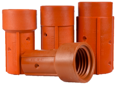 MHE3 Nozzle Holder, 1-1/4" Hose ID x 2-5/32" Hose OD, 50mm Threads (Nylon)